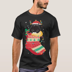 Schwarze Katzen Strümpfe Kleidung Cool  Urlaub Chr T-Shirt