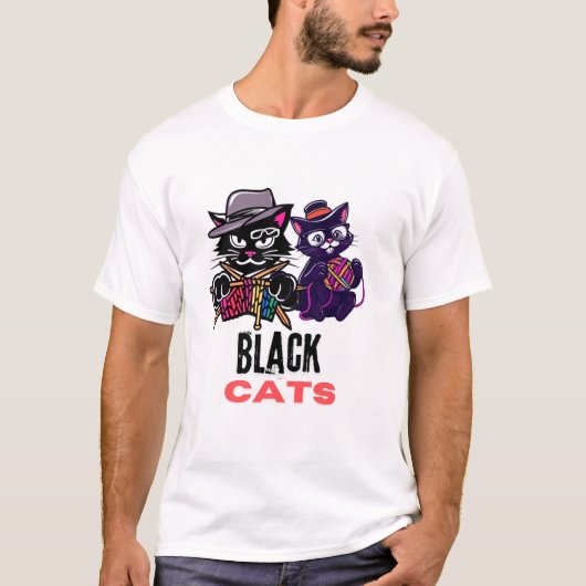 Schwarze Katzen T-Shirt (Vorderseite)