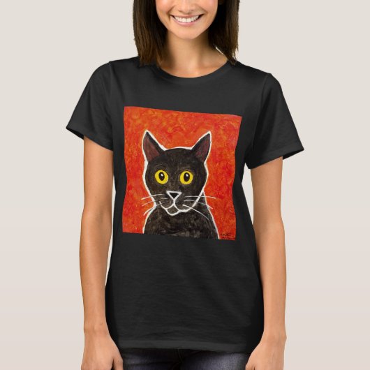Schwarze Katzen-T - Shirt (Vorderseite)