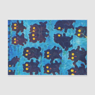 Schwarze Katzen tanzen im Mondlicht, Louis Wain Seidenpapier