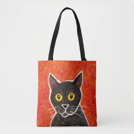 Schwarze Katzen-Taschen-Tasche Tasche (Vorderseite)
