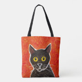 Schwarze Katzen-Taschen-Tasche Tasche (Rückseite)