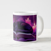 Schwarze Katzen-Tasse | Hexen-Candlelight-Kaffeeta Jumbo-Tasse (Vorderseite Rechts)