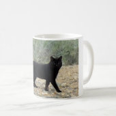 Schwarze Katzen-Tasse Kaffeetasse (VorderseiteRechts)