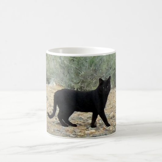 Schwarze Katzen-Tasse Kaffeetasse (Mittel)