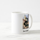 Schwarze Katzen-Tasse Kaffeetasse (VorderseiteRechts)