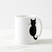 Schwarze Katzen-Tasse Kaffeetasse (VorderseiteRechts)