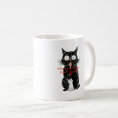Schwarze Katzen-Tasse Kaffeetasse (VorderseiteRechts)