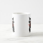 Schwarze Katzen-Tasse Kaffeetasse (Mittel)