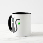 Schwarze Katzen-Tasse Tasse (Vorderseite Links)