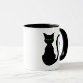 Schwarze Katzen-Tasse Tasse (VorderseiteRechts)