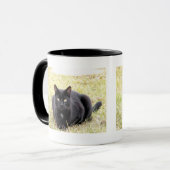 Schwarze Katzen-Tasse Tasse (Vorderseite Links)