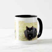 Schwarze Katzen-Tasse Tasse (VorderseiteRechts)