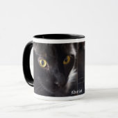 Schwarze Katzen-Tasse Tasse (Vorderseite Links)