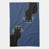 Schwarze Katzen-Tuch-klassischer Geschirrtuch (Vertikal)