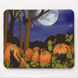 Schwarze Katzen u. Kürbise Mousepad