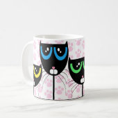 Schwarze Katzen u. Tatzen - TASSE (Vorderseite Links)