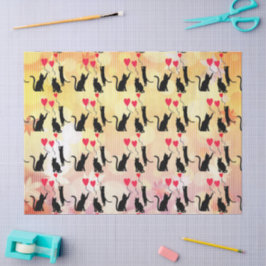 Schwarze Katzen und Ballons Seidenpapier