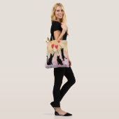 Schwarze Katzen und Ballons Tasche (Am Model)