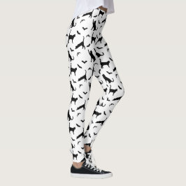 Schwarze Katzen- und Battformen Niedliches Hallowe Leggings