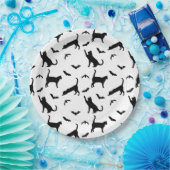 Schwarze Katzen- und Battformen Niedliches Hallowe Pappteller (Party)