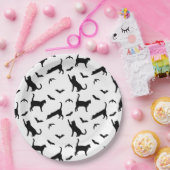 Schwarze Katzen- und Battformen Niedliches Hallowe Pappteller (Party)