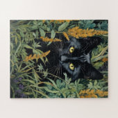 Schwarze Katzen und Blume Puzzle (Horizontal)