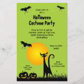 Schwarze Katzen und Fledermäuse - Einladungen (Vorderseite)