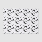 Schwarze Katzen und Fledermäuse Halloween-Muster Seidenpapier (Vorderseite)