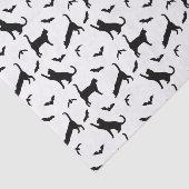 Schwarze Katzen und Fledermäuse Halloween-Muster Seidenpapier (Ausschnitt)