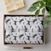 Schwarze Katzen und Fledermäuse Halloween-Muster Seidenpapier (Geschenk)