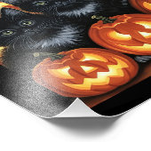 Schwarze Katzen und Jack O’Lanterns Fotodruck (Ecke)