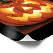 Schwarze Katzen und Jack O’Lanterns Poster (Ecke)