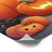Schwarze Katzen und Jack-O-Lanterns Poster (Ecke)