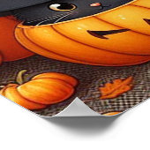 Schwarze Katzen und Jack-O-Lanterns Poster (Ecke)
