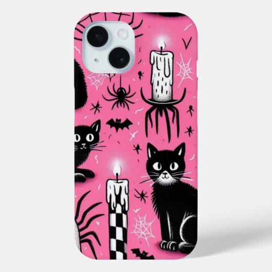 Schwarze Katzen und Kerzen Case-Mate iPhone Hülle (Rückseite)