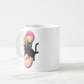 "Schwarze Katzen und köstliche Donuts: ein perfekt Kaffeetasse (Vorderseite Links)