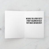 Schwarze Katzen und Kürbis Feiertagskarte (Innenseite)