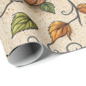 Schwarze Katzen und Kürbis Halloween-Muster Geschenkpapier (Rolleneckpunkt)