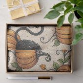 Schwarze Katzen und Kürbis Halloween-Muster Seidenpapier (Geschenk)