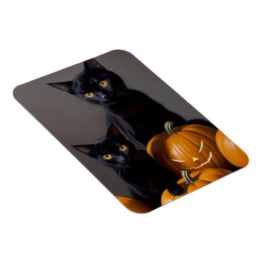 Schwarze Katzen und Kürbis Magnet (Rechte Seite)