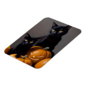 Schwarze Katzen und Kürbis Magnet (Linke Seite)