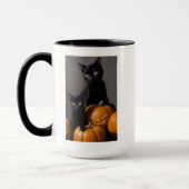 Schwarze Katzen und Kürbis Tasse (Links)