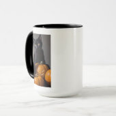 Schwarze Katzen und Kürbis Tasse (Vorderseite Links)