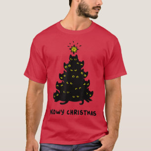 Schwarze Katzen und leuchtende Sterne Coolen Weihn T-Shirt