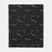 Schwarze Katzen und Mondphasen Fleece Blankon (Vorderseite)