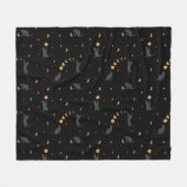 Schwarze Katzen und Mondphasen Fleece Blankon (Vorderseite (Horizontal))