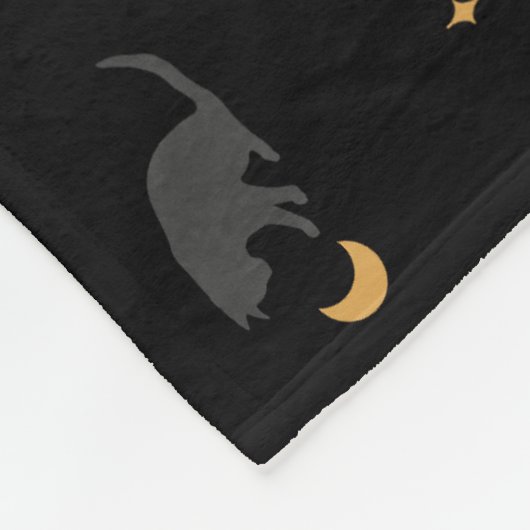 Schwarze Katzen und Mondphasen Fleece Blankon (Ecke)