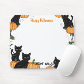 Schwarze Katzen und Pumpkin Happy Halloween Mousepad (Mit Mouse)