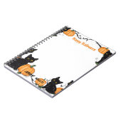 Schwarze Katzen und Pumpkin Happy Halloween Notizblock (Linke Seite)